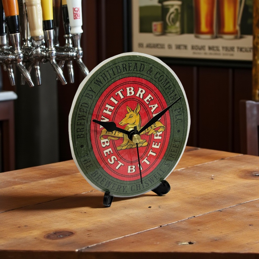 Dans Clock Shop Novelty Beer Mat Clocks With Display Stand – Whitbread Best Bitter