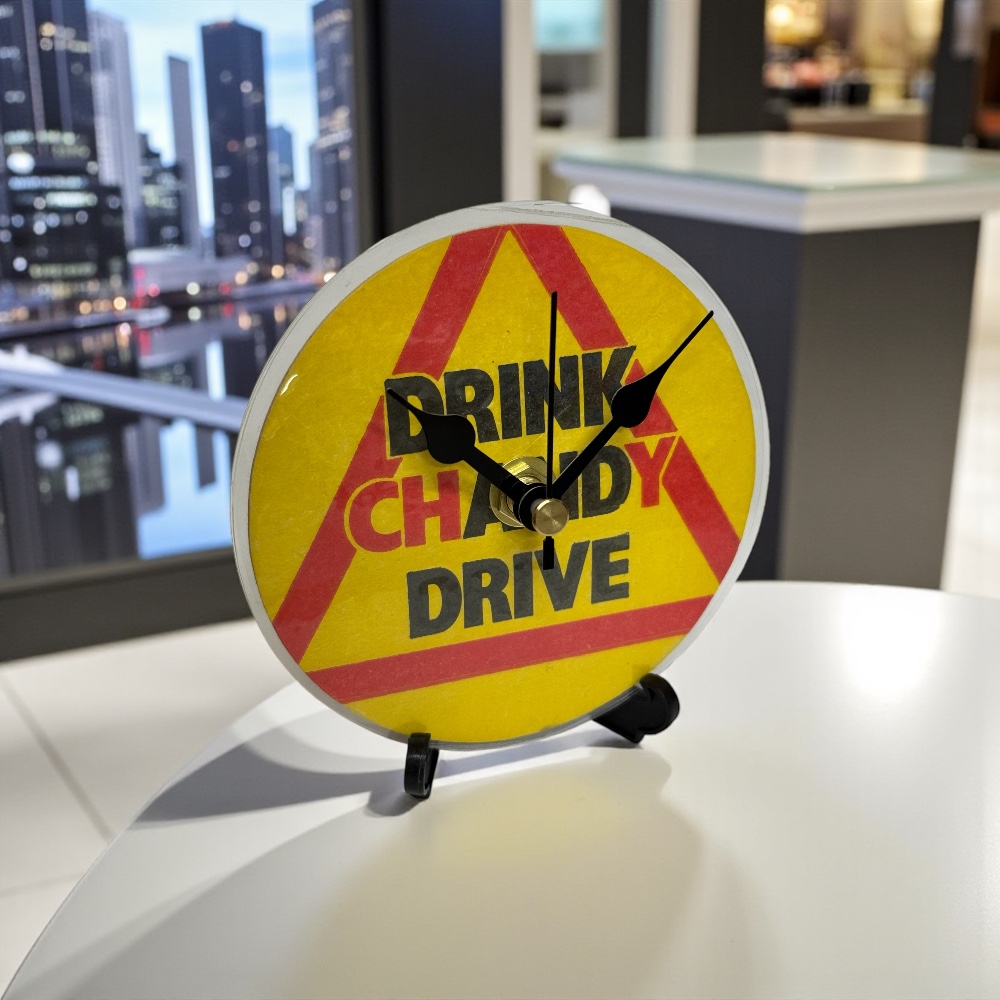 Dans Clock Shop Novelty Beer Mat Clocks With Display Stand – Drink Chandy Drive
