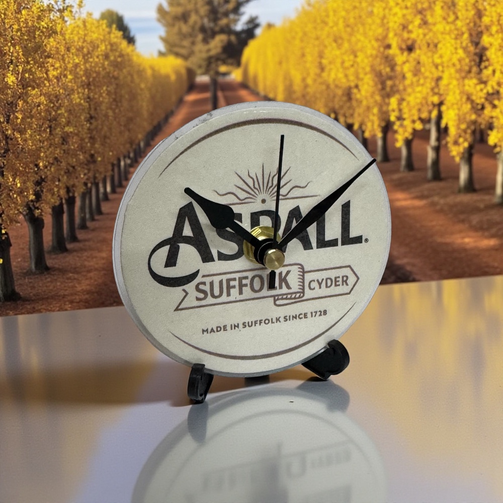 Dans Clock Shop Novelty Beer Mat Clocks With Display Stand – Aspall 02