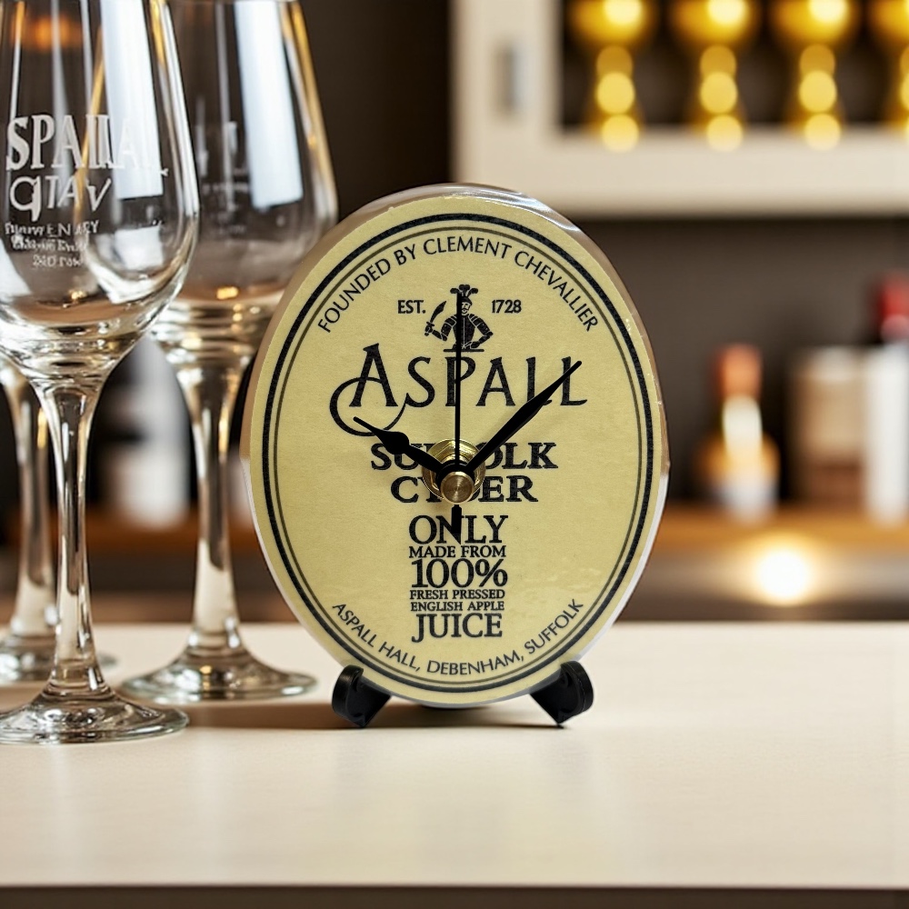 Dans Clock Shop Novelty Beer Mat Clocks With Display Stand – Aspall 01