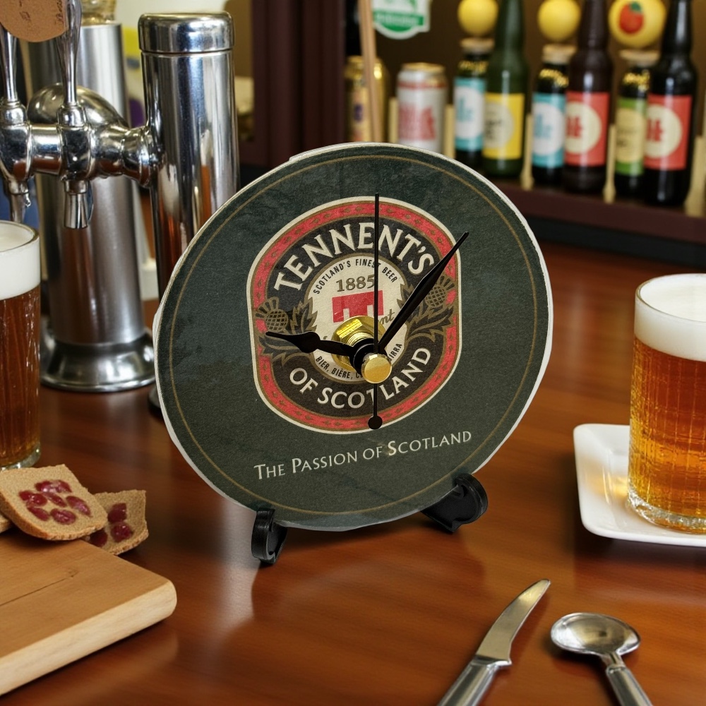 Dans Clock Shop Novelty Beer Mat Clocks With Display Stand – Tennent's