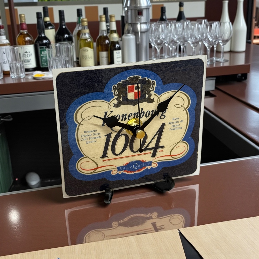 Dans Clock Shop Novelty Beer Mat Clocks With Display Stand – Kronenbourg 1664 - 01