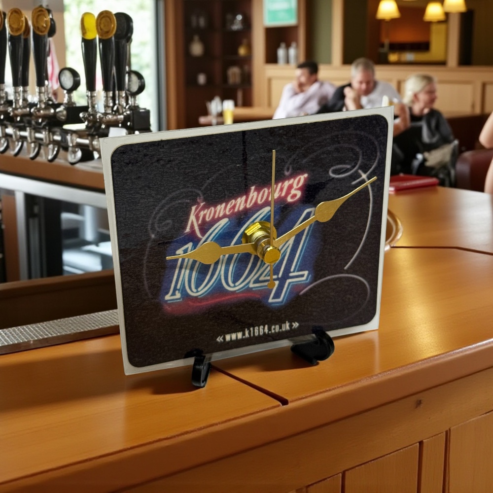 Dans Clock Shop Novelty Beer Mat Clocks With Display Stand – Kronenbourg 1664 - 02