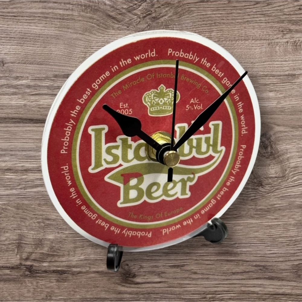 Dans Clock Shop Novelty Liverpool Beer Mat Clocks With Display Stand – Istanbul