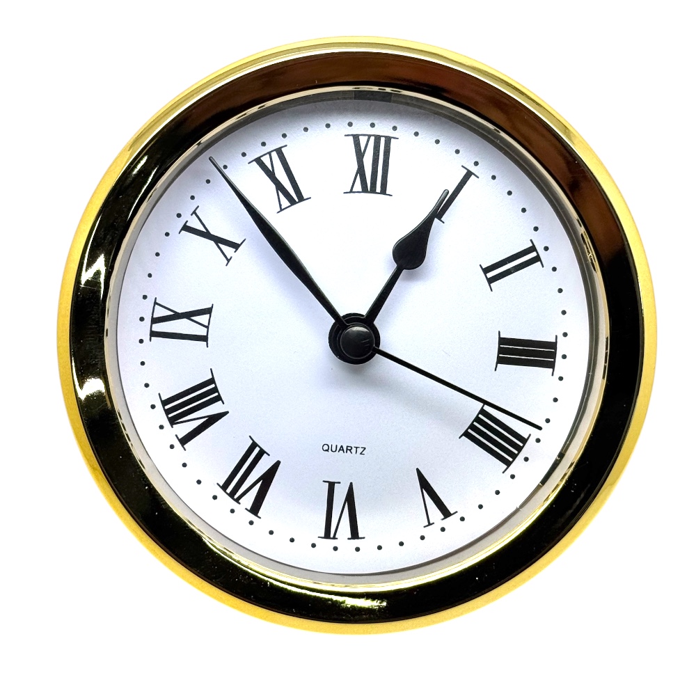 103mm New Quartz Replacement Round Gold Bezel Clock Insert Roman - Suitable for a clock hole 91-93mm