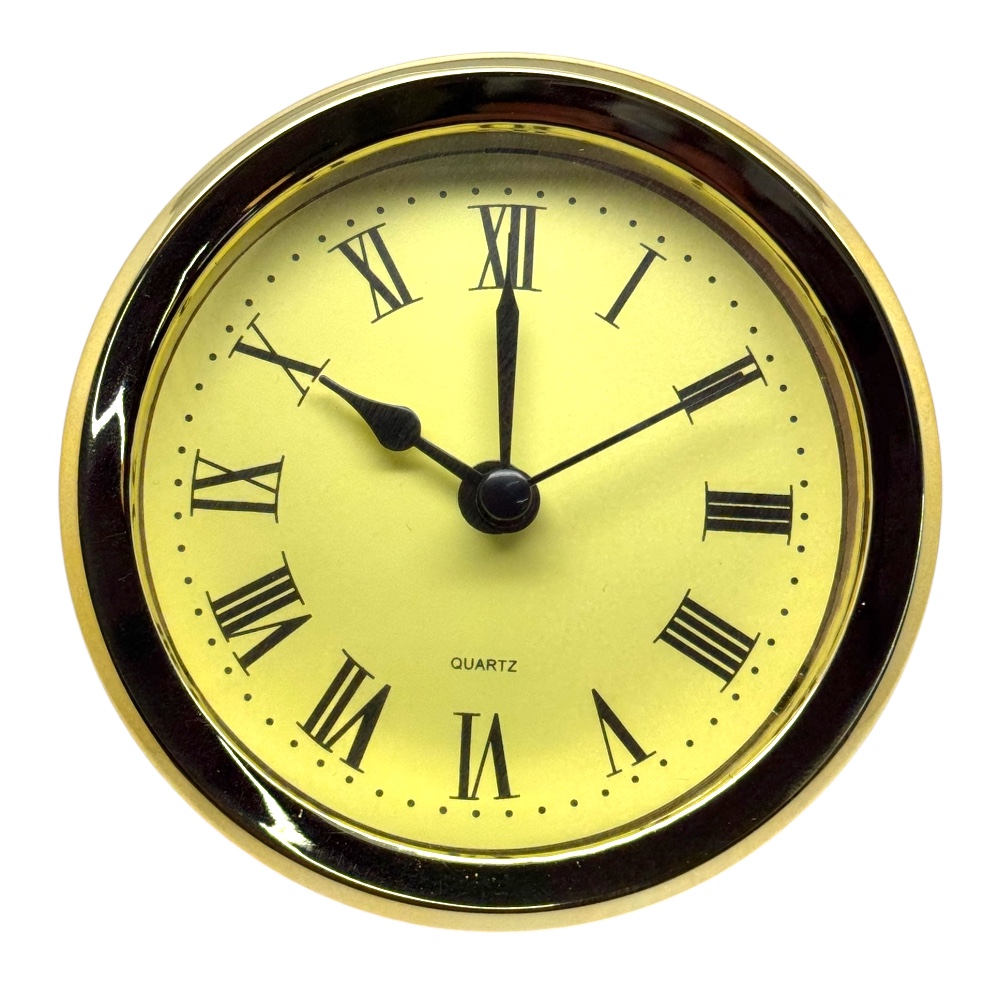 103mm New Quartz Replacement Round Gold (B) Bezel Clock Insert Roman - Suitable for a clock hole 91-93mm