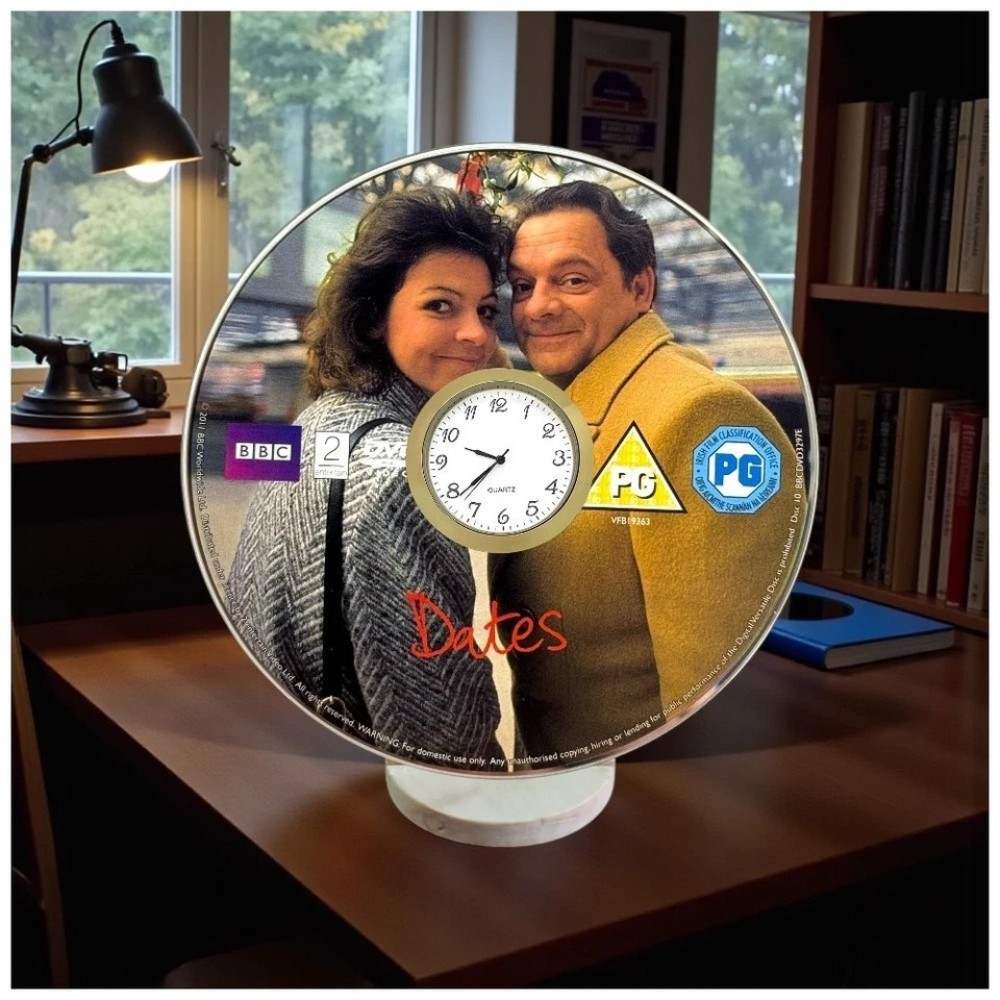 Only Fools And Horses Novelty Desktop DVD Clock With Fixed Gold Insert - Dates