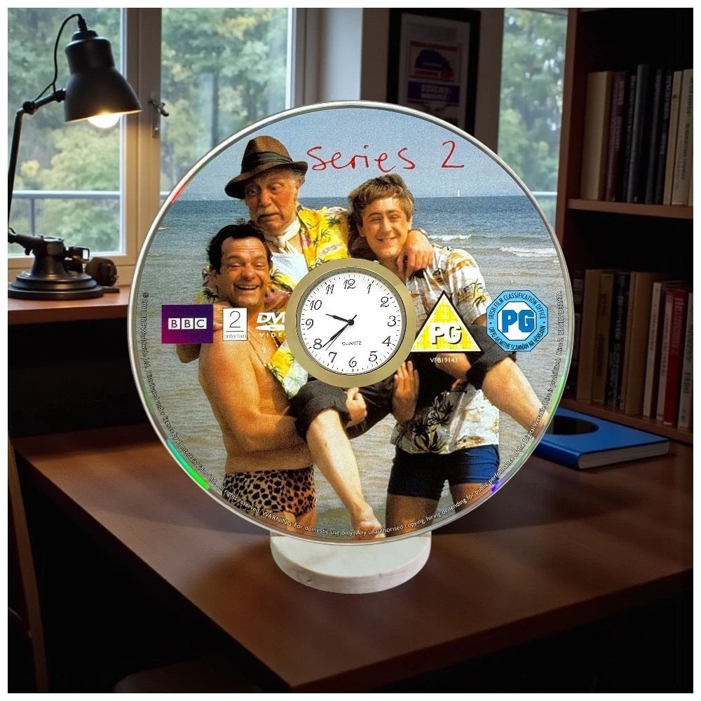 Only Fools And Horses Novelty Desktop DVD Clock With Fixed Gold Insert - Series 2