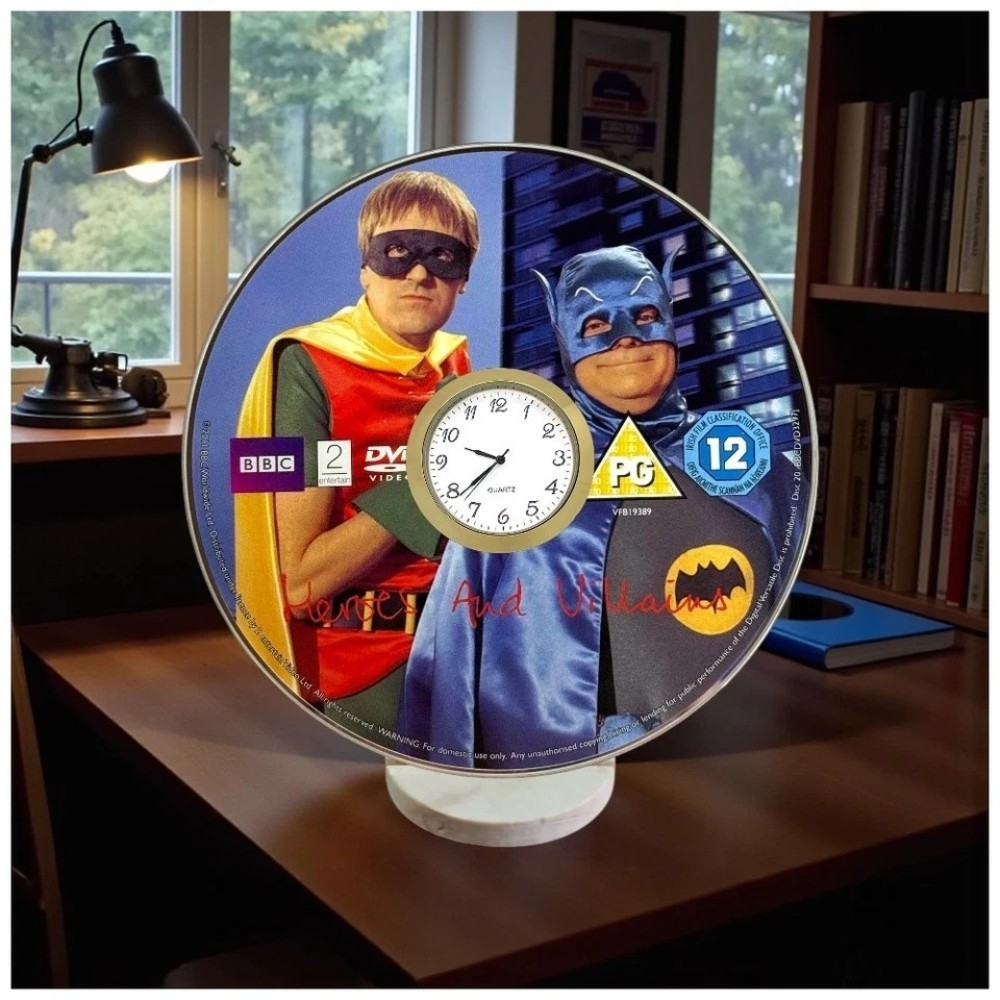 Only Fools And Horses Novelty Desktop DVD Clock With Fixed Gold Insert - Heroes and Villains