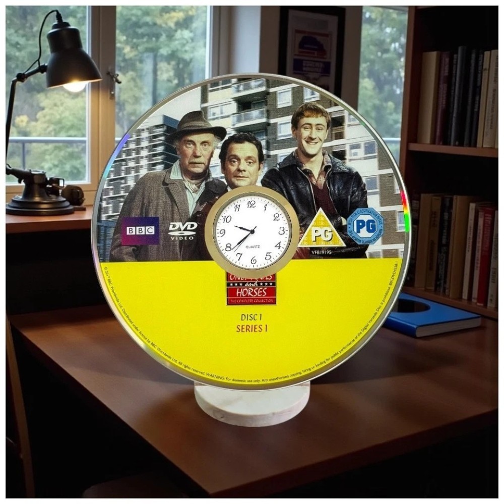 Only Fools And Horses Novelty Desktop DVD Clock With Fixed Gold Insert - Image 1