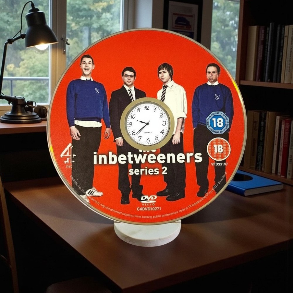 The Inbetweeners Novelty Desktop DVD Clock With Fixed Gold Insert - Image 3
