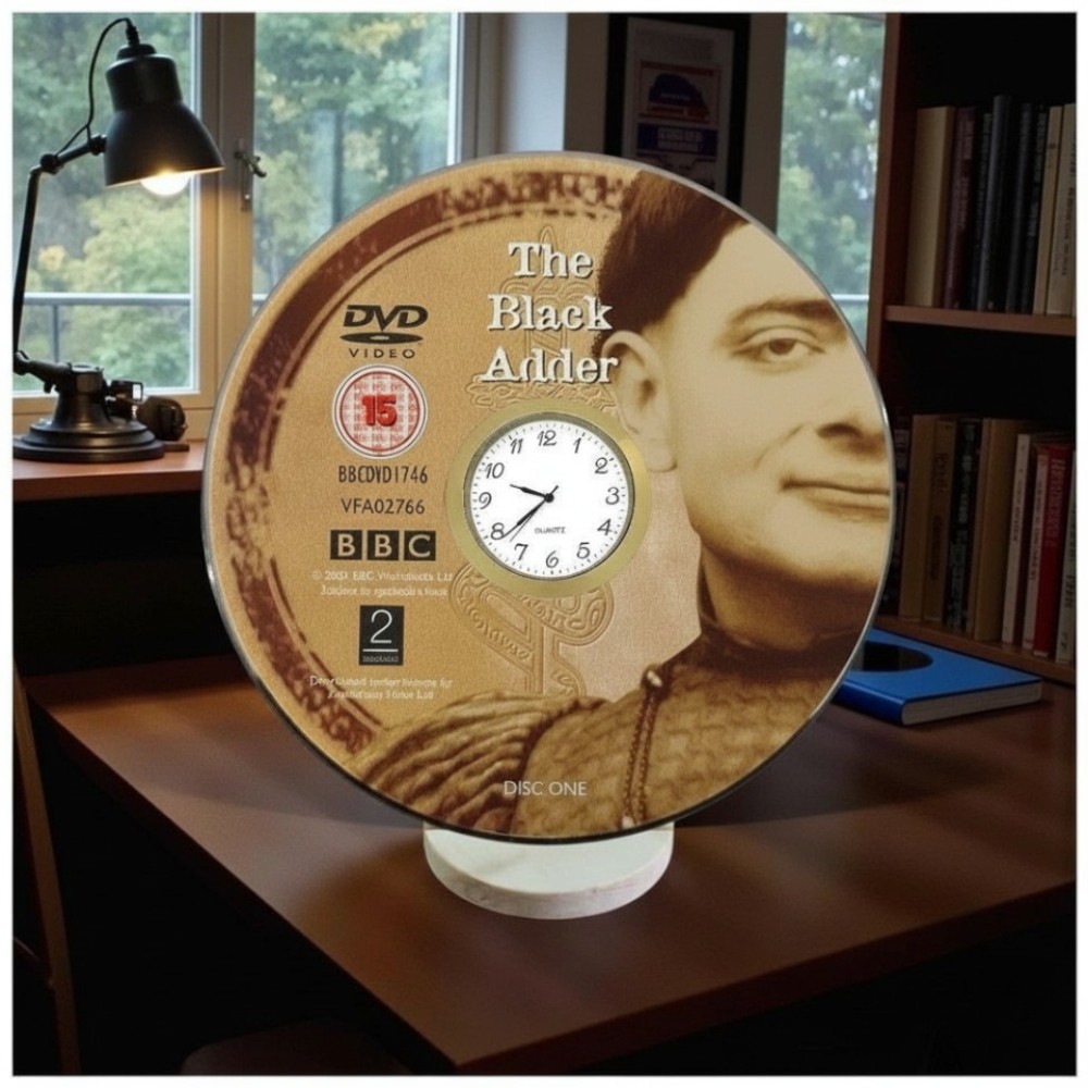 Blackadder Novelty Desktop DVD Clock With Fixed Gold Insert - Image 1