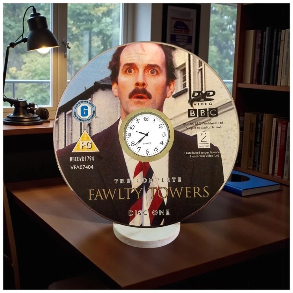 Fawlty Towers Novelty Desktop DVD Clock With Fixed Gold Insert - Image 1
