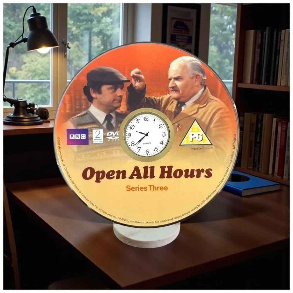 Open All Hours Novelty Desktop DVD Clock With Fixed Gold Insert - Image 1