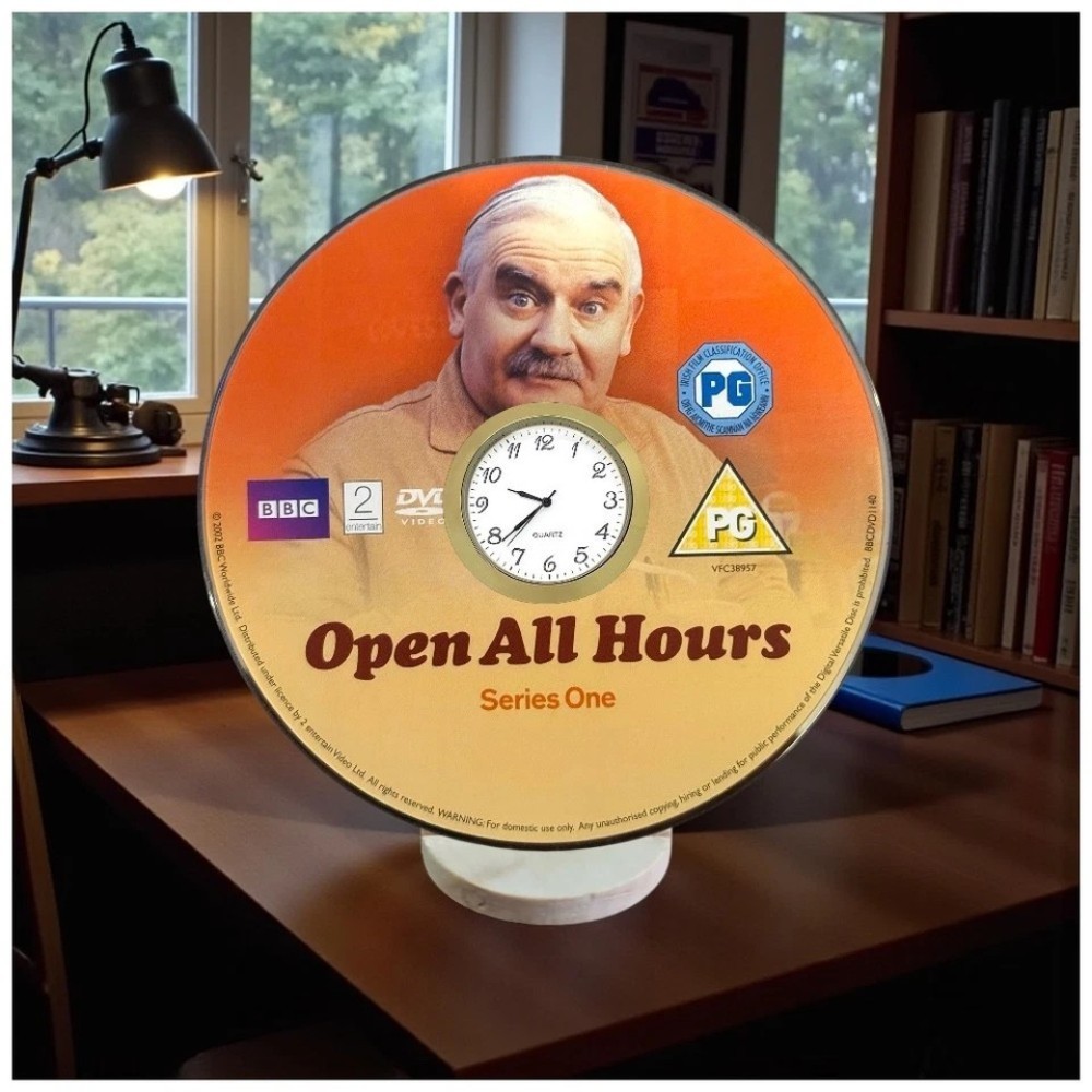 Open All Hours Novelty Desktop DVD Clock With Fixed Gold Insert - Image 2