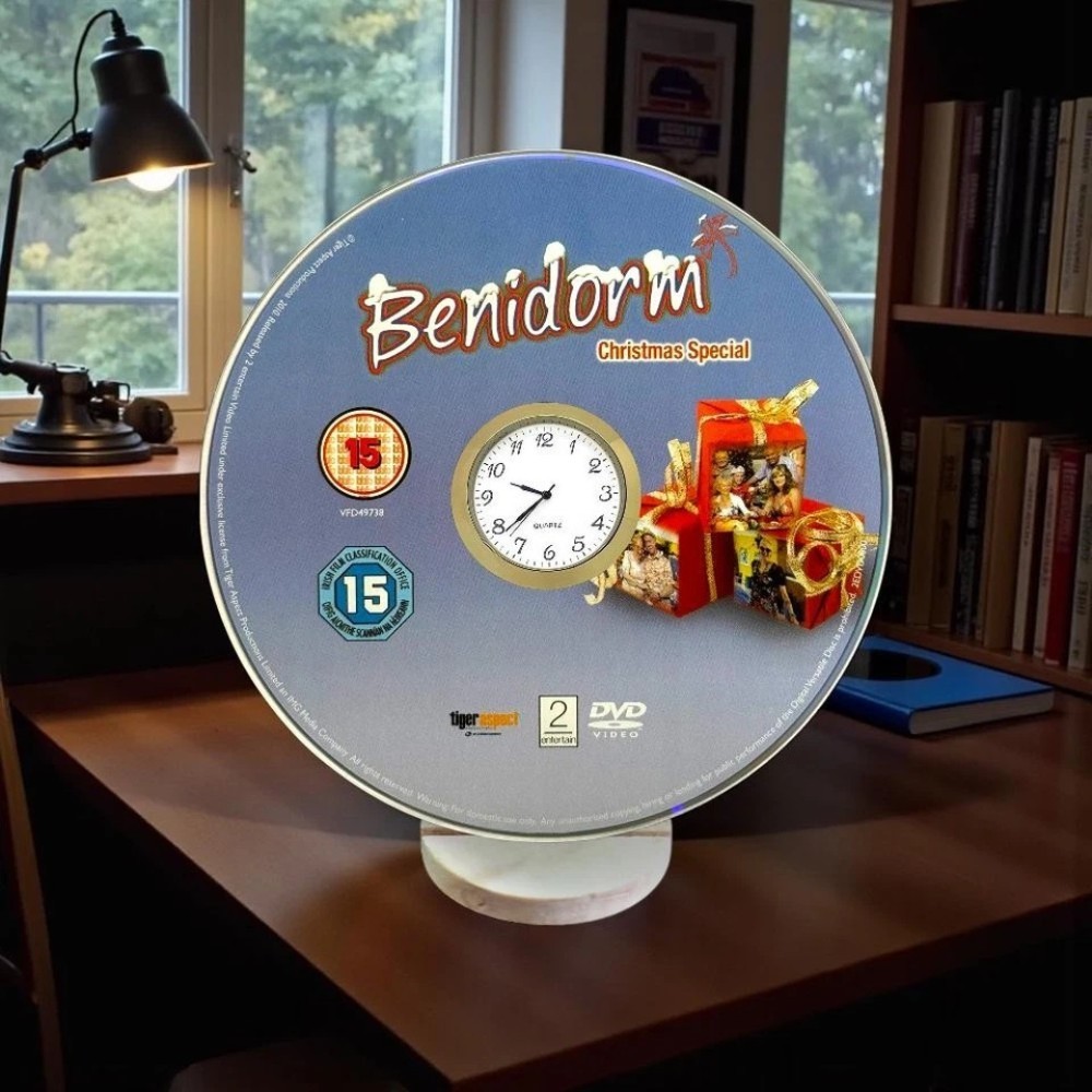 Benidorm Novelty Desktop DVD Clock With Fixed Gold Insert - Image 2