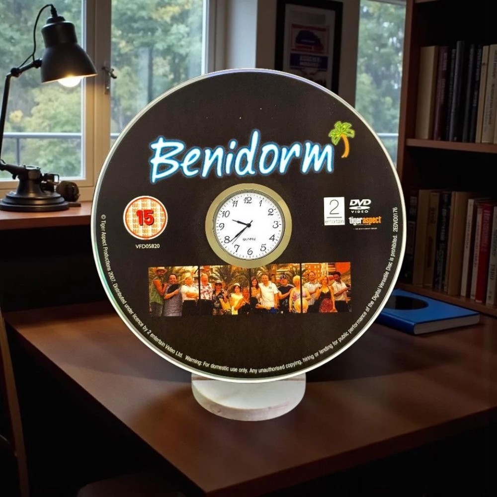 Benidorm Novelty Desktop DVD Clock With Fixed Gold Insert - Image 3