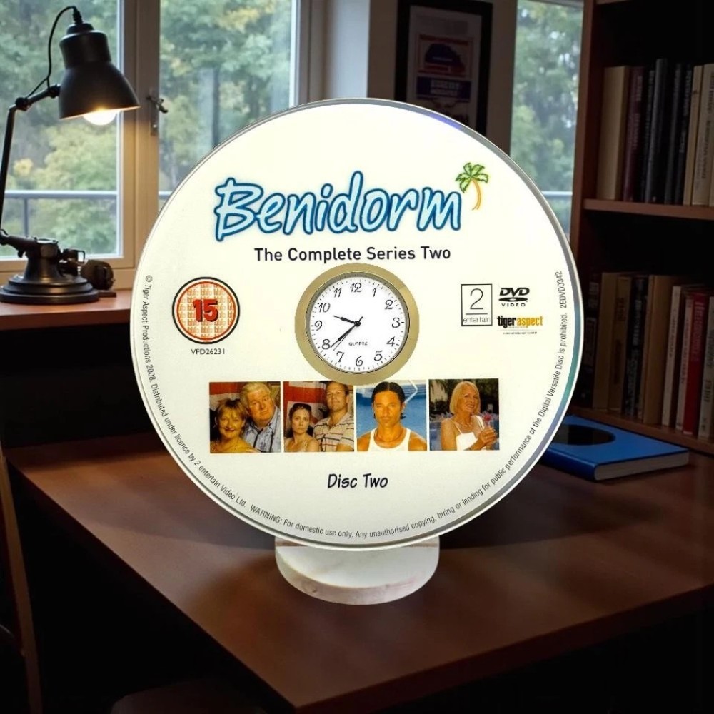 Benidorm Novelty Desktop DVD Clock With Fixed Gold Insert - Image 7