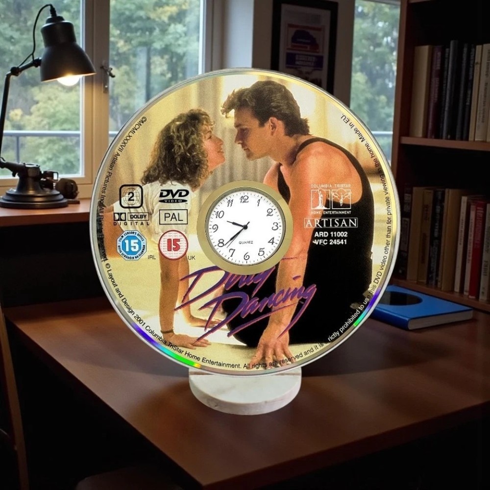 Dirty Dancing Novelty Desktop DVD Clock With Fixed Gold Insert