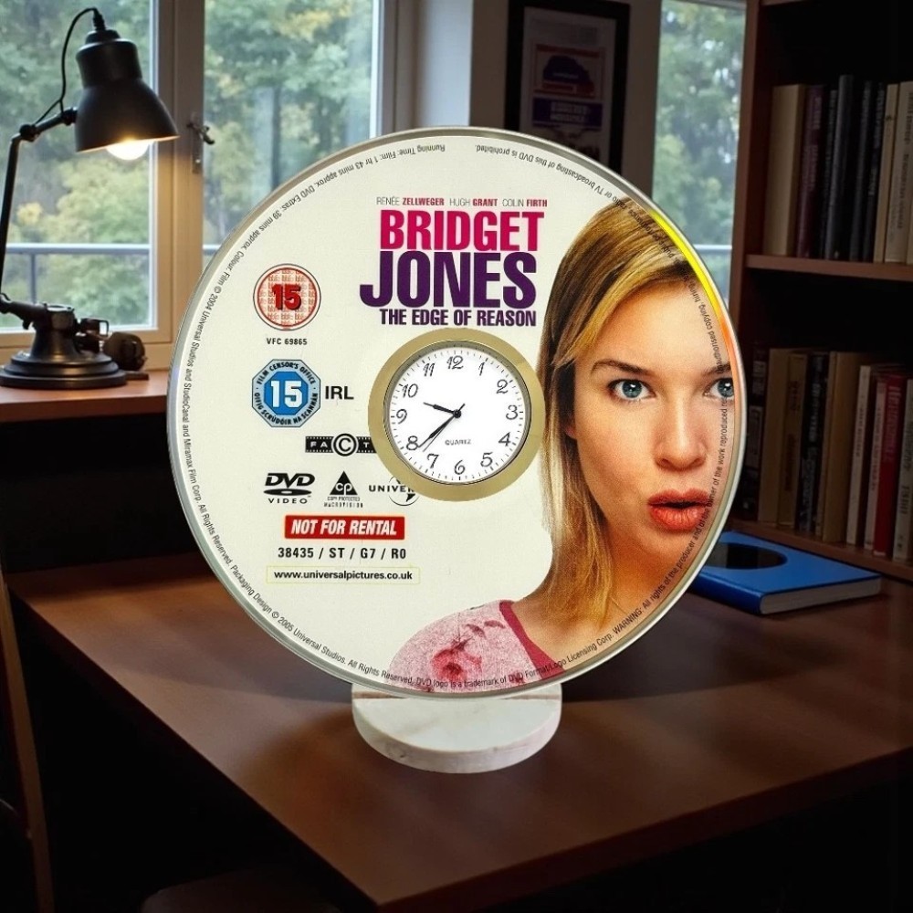 Bridget Jones Novelty Desktop DVD Clock With Fixed Gold Insert - Image 1