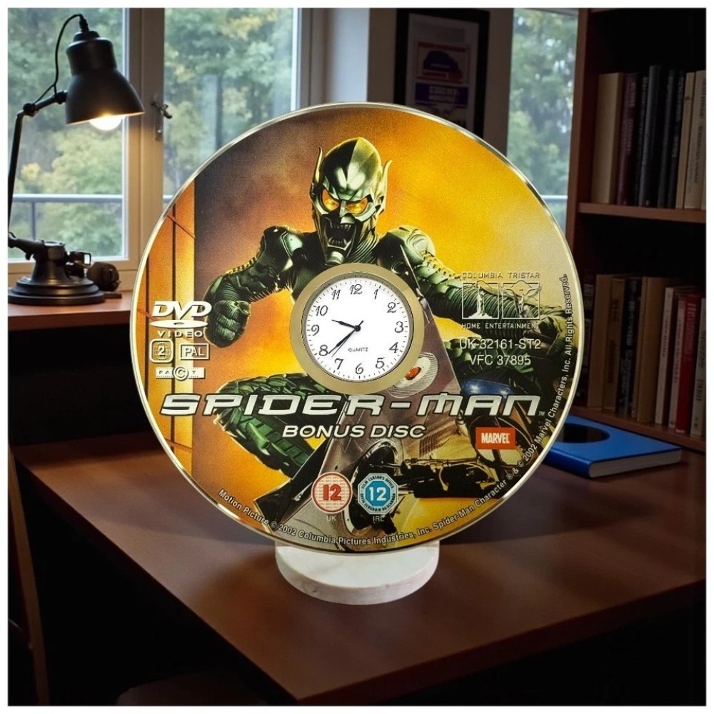 Spider-man Novelty Desktop DVD Clock With Fixed Gold Insert - Image 2