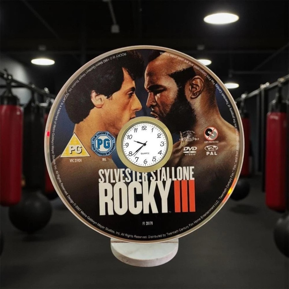 Rocky Novelty Desktop DVD Clock With Fixed Gold Insert - Image 3