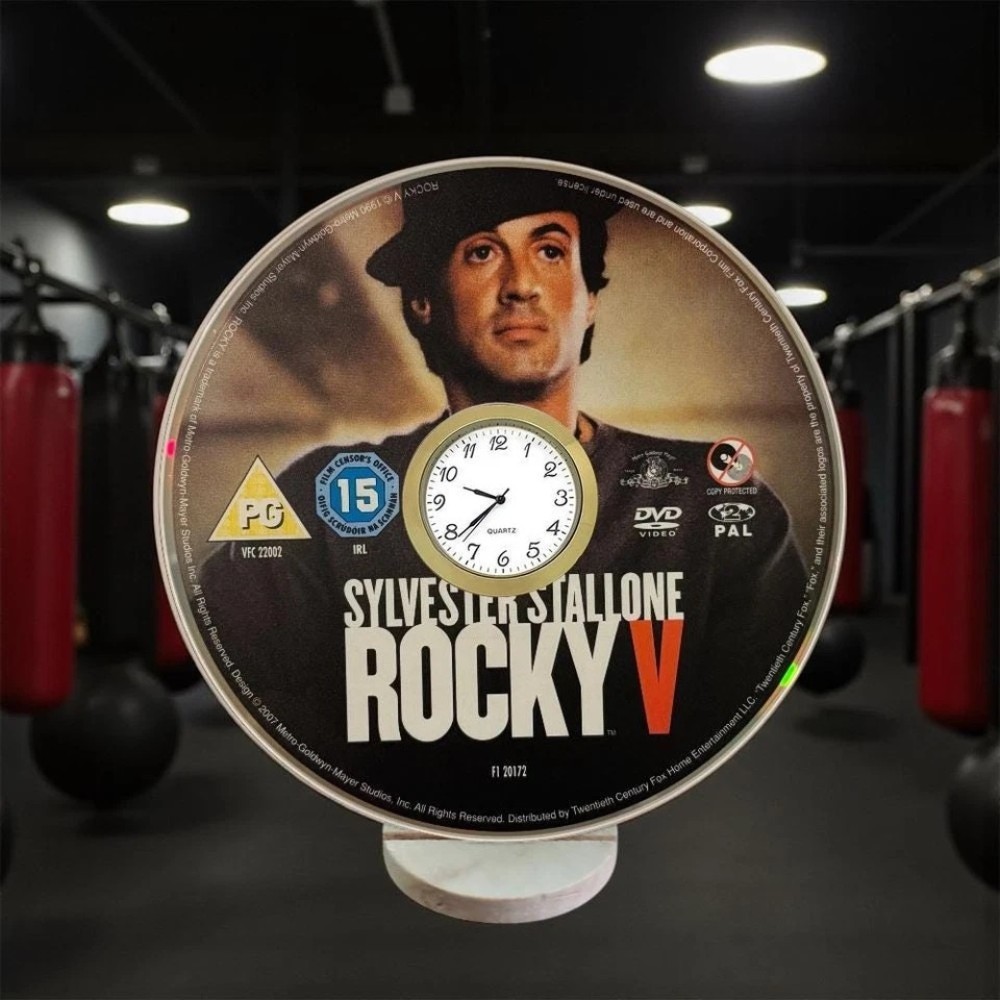 Rocky Novelty Desktop DVD Clock With Fixed Gold Insert - Image 5