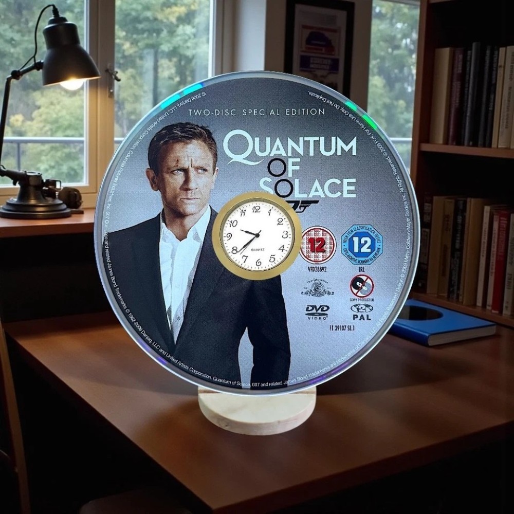 James Bond 007 Novelty Desktop DVD Clock With Fixed Gold Insert - Image 30
