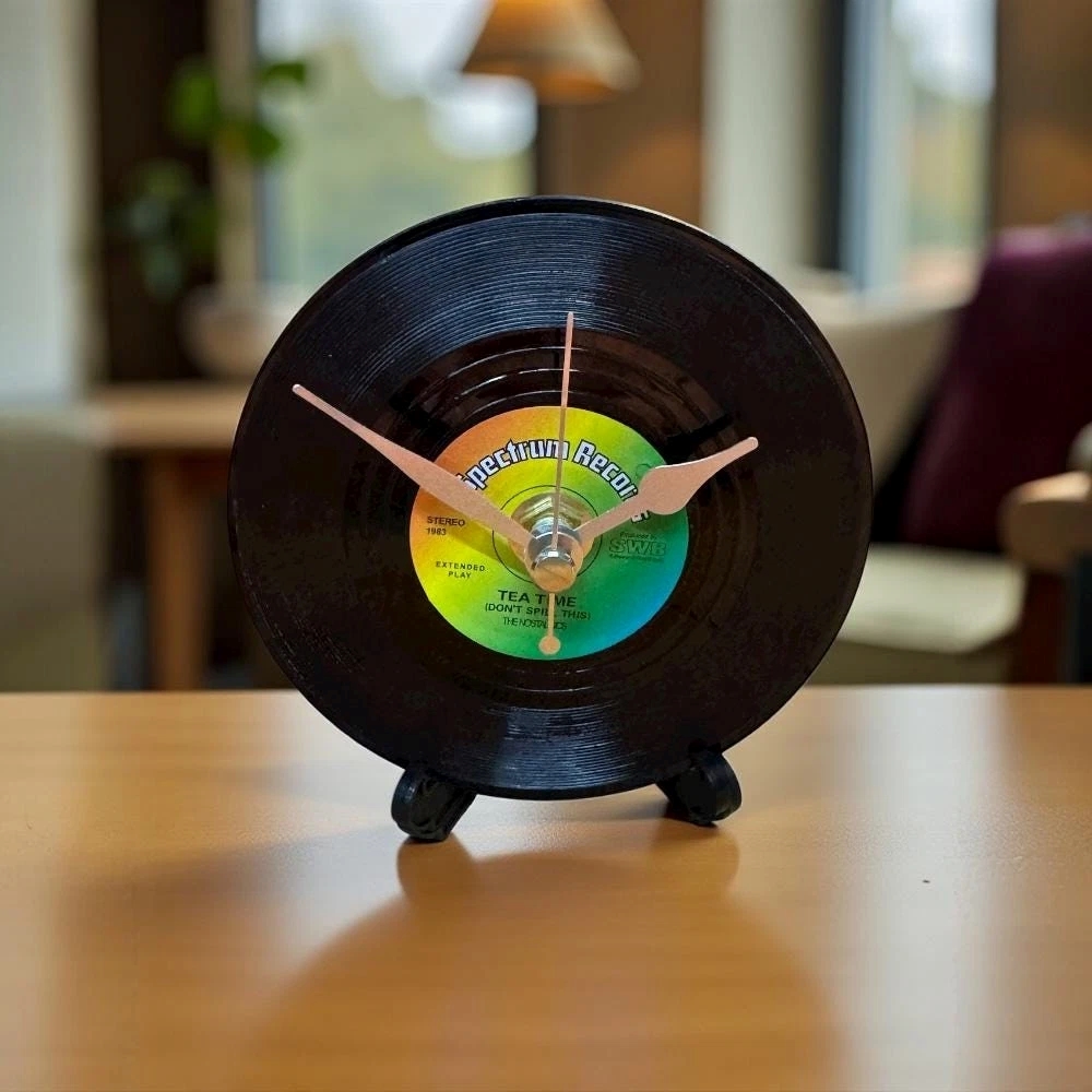 Novelty Mini Vinyl Record Clock - Perfect Music Gift for Him or Her - Design 2