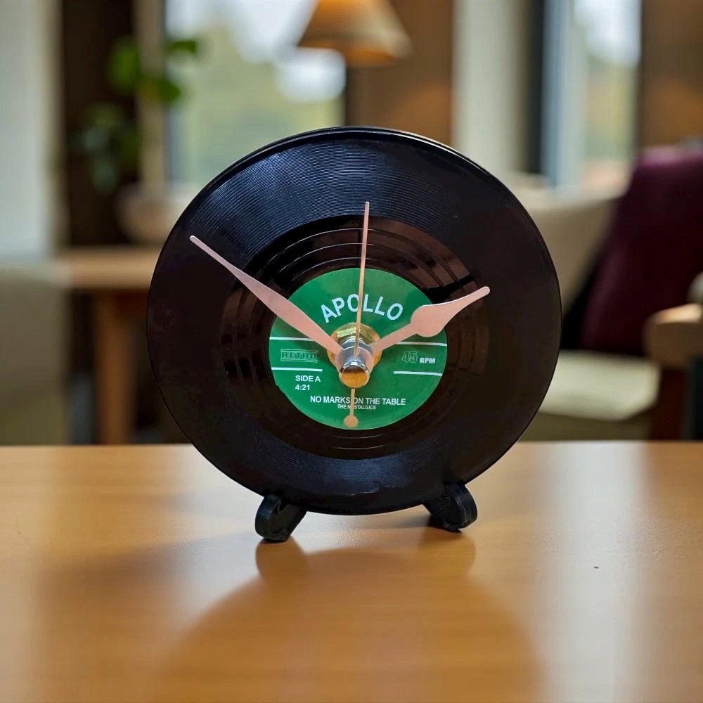 Novelty Mini Vinyl Record Clock - Perfect Music Gift for Him or Her - Design 3