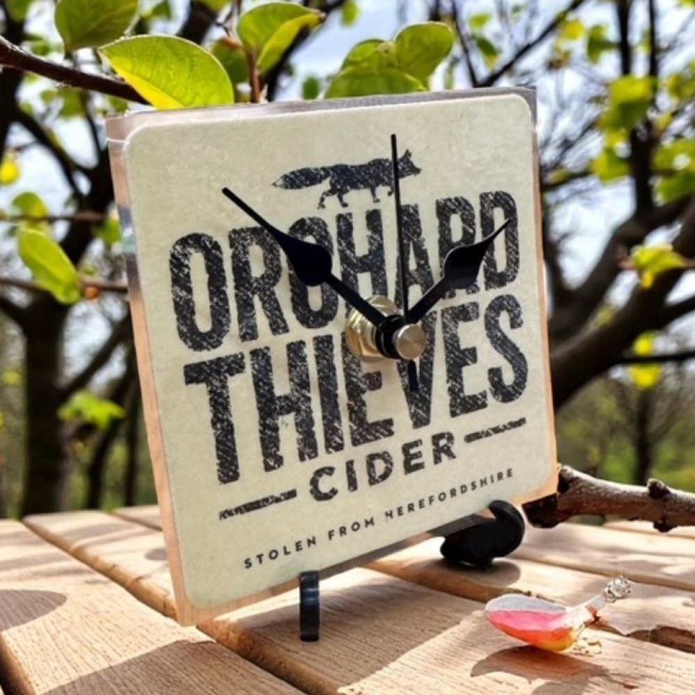 Novelty Beer Mat Clocks With Display Stand – Orchard Thieves Cider