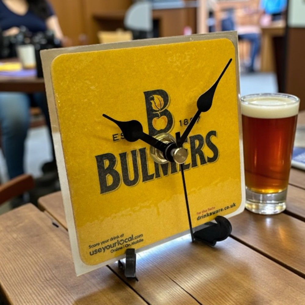 Novelty Beer Mat Clocks With Display Stand – Bulmers