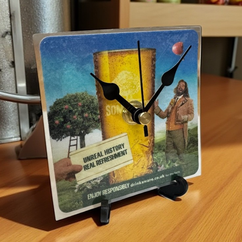 Novelty Beer Mat Clocks With Display Stand – Somersby 01