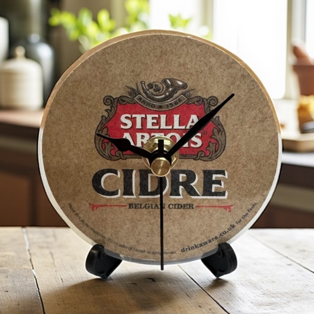 Novelty Beer Mat Clocks With Display Stand – Stella Artois Cidre