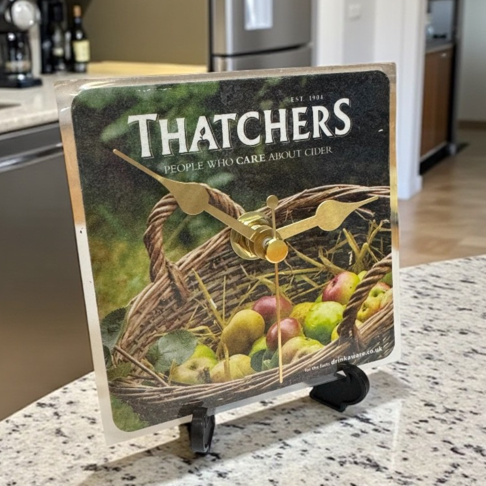 Novelty Beer Mat Clocks With Display Stand – Thatchers People Who Care