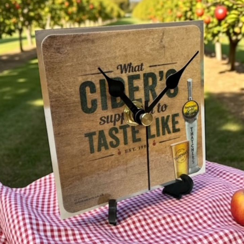 Novelty Beer Mat Clocks With Display Stand – Thatchers What Cider's Supposed To Taste Like