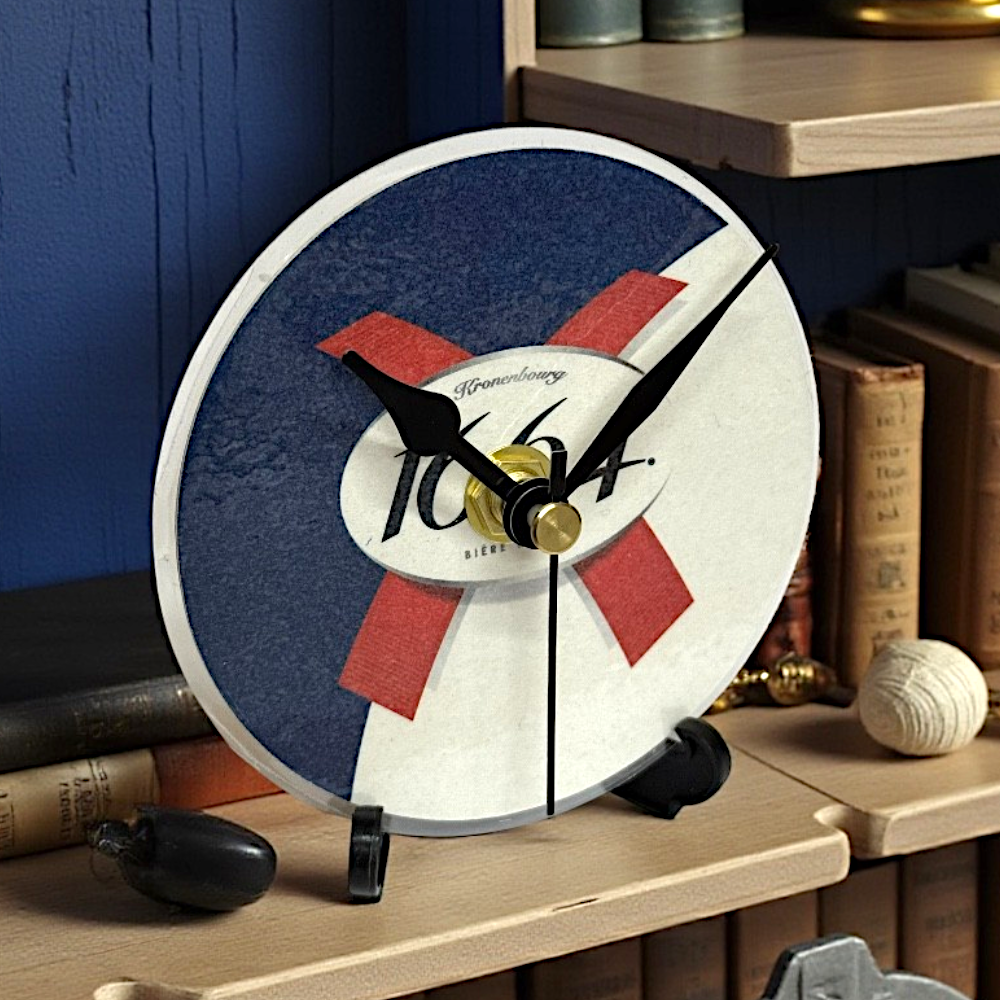 Novelty Beer Mat Clocks With Display Stand – Kronenbourg 1664
