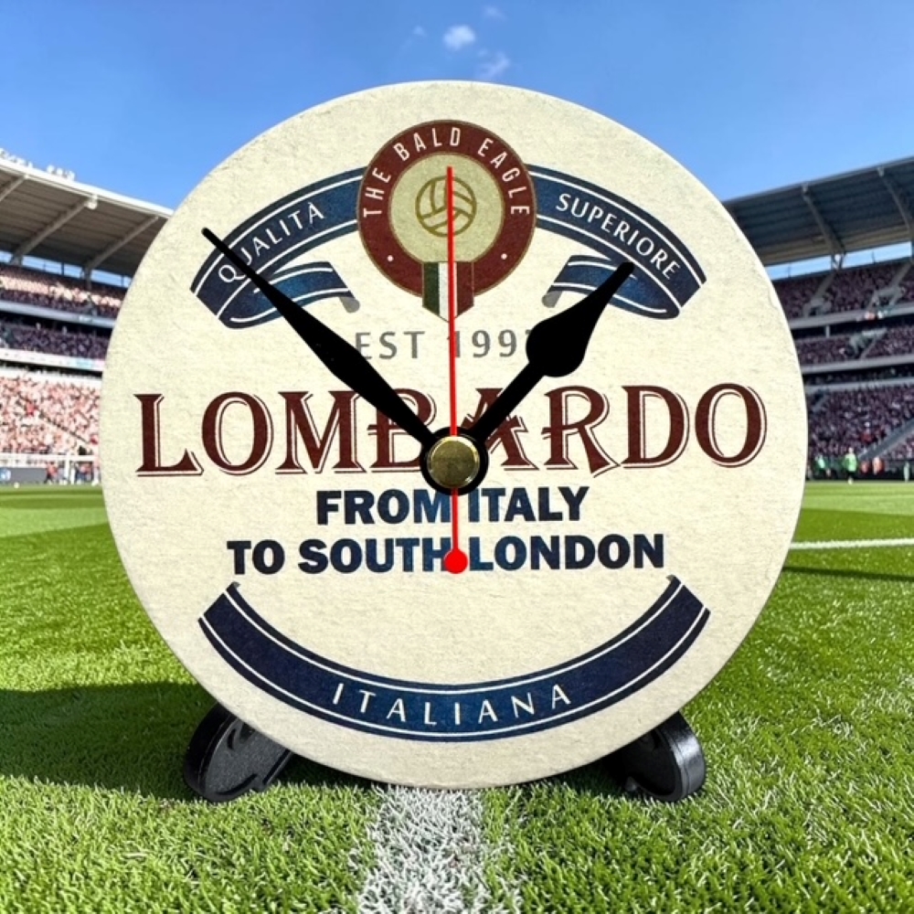 Crystal Palace Novelty Upcycled Beer Mat Clocks With Display Stand – Lombardo