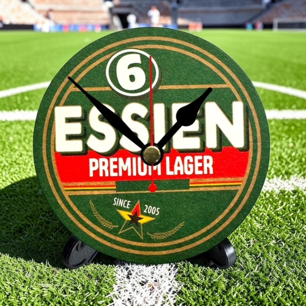 Chelsea Novelty Upcycled Beer Mat Clocks With Display Stand – Essien