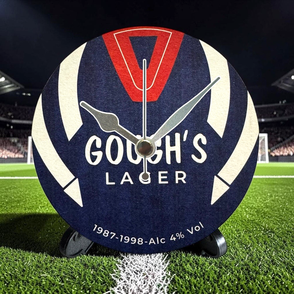 Scotland Novelty Upcycled Beer Mat Clocks With Display Stand – Gough