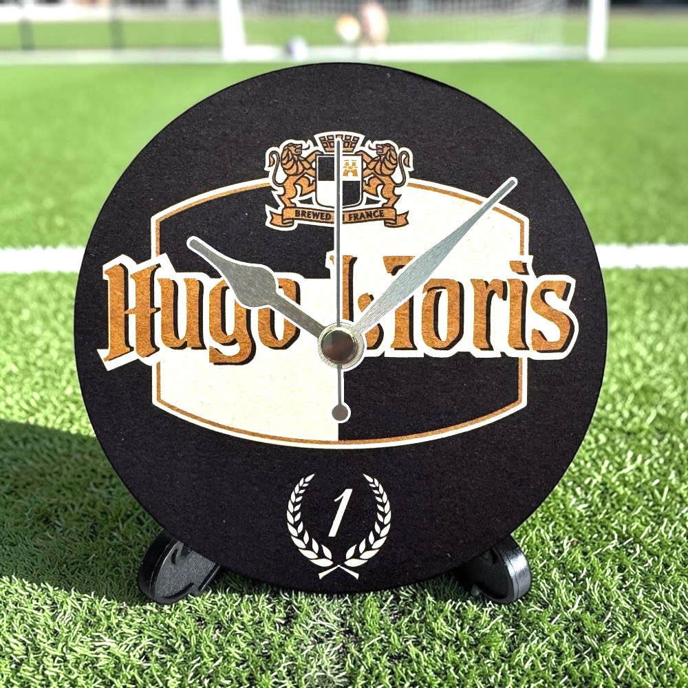 Tottenham Hotspur Novelty Upcycled Beer Mat Clocks With Display Stand – Hugo Lloris
