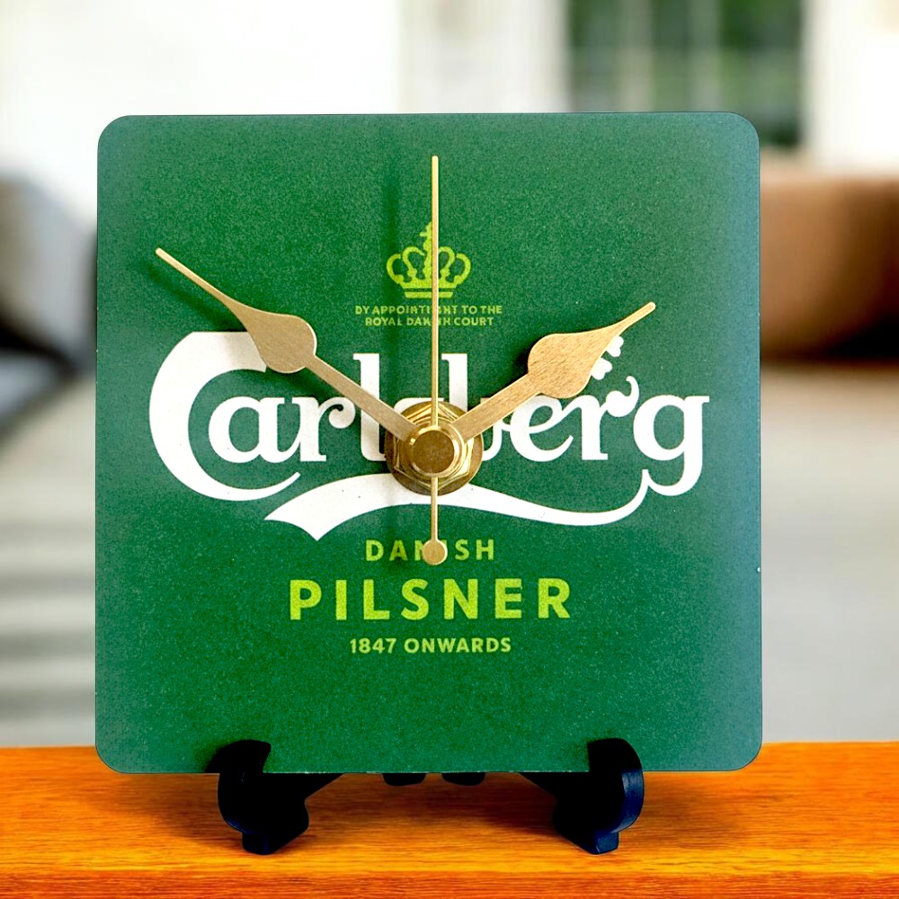 Novelty Beer Mat Clocks With Display Stand – Carlsberg 07
