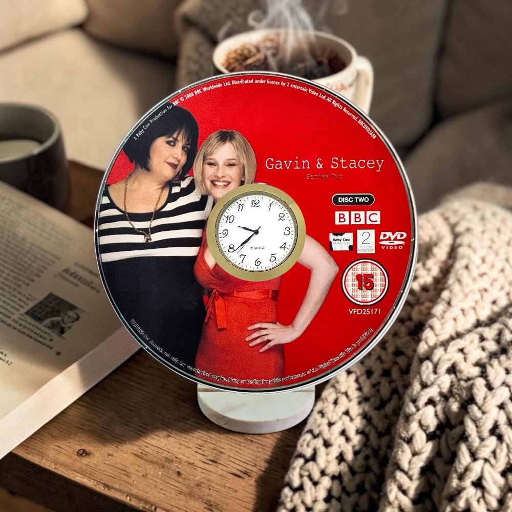 Gavin & Stacey Novelty Desktop DVD Clock With Fixed Gold Insert - Design 3