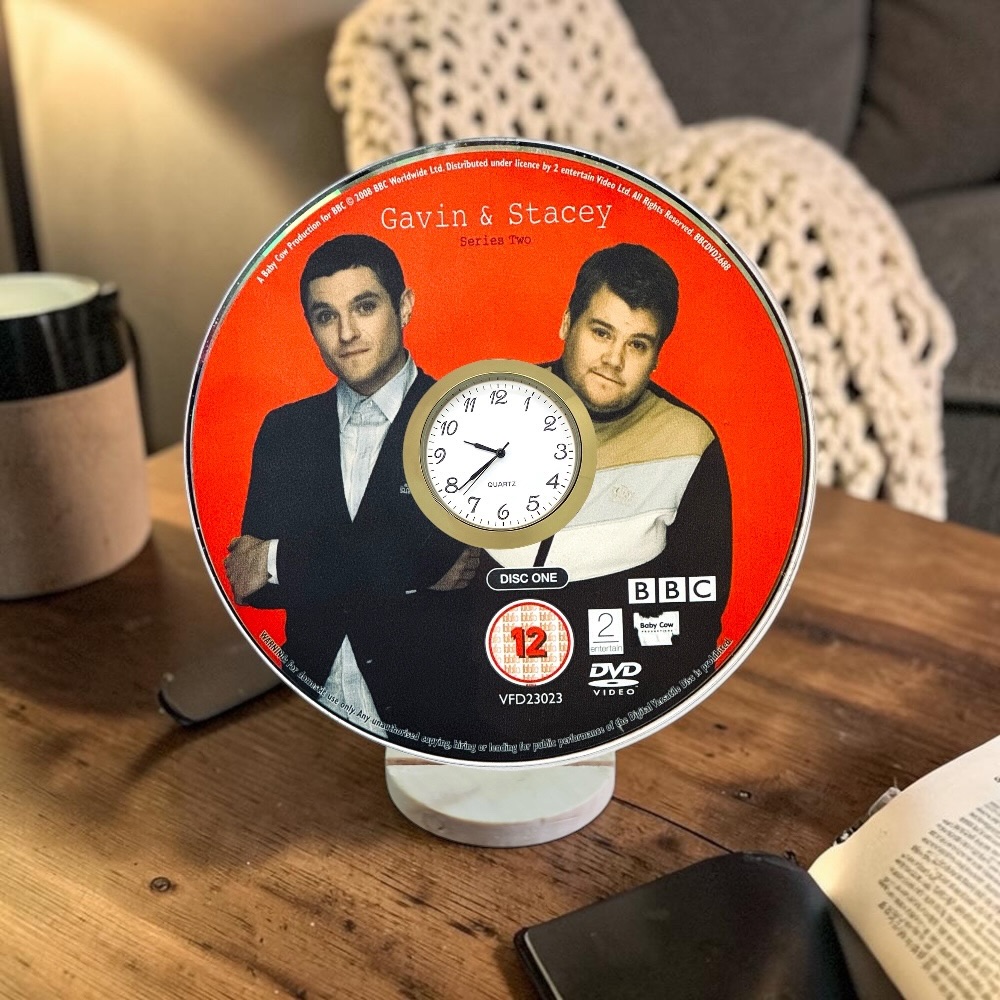 Gavin & Stacey Novelty Desktop DVD Clock With Fixed Gold Insert - Design 4