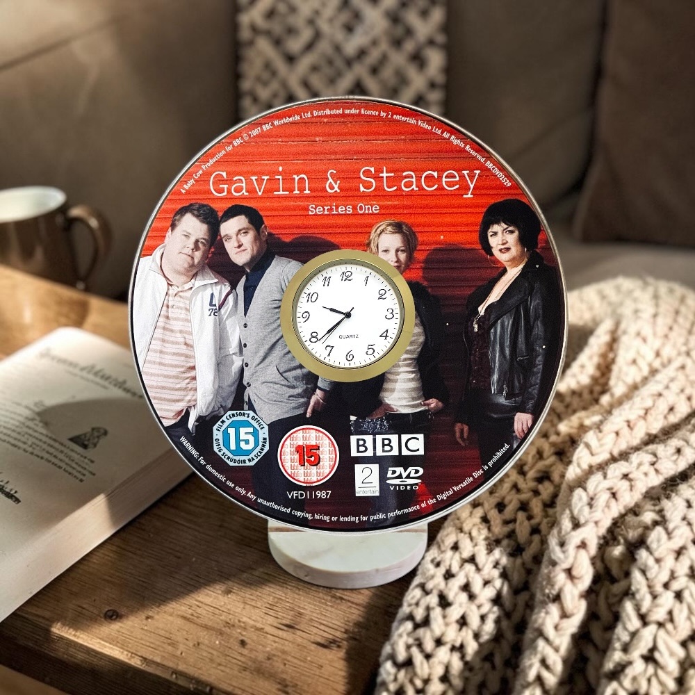 Gavin & Stacey Novelty Desktop DVD Clock With Fixed Gold Insert - Design 5