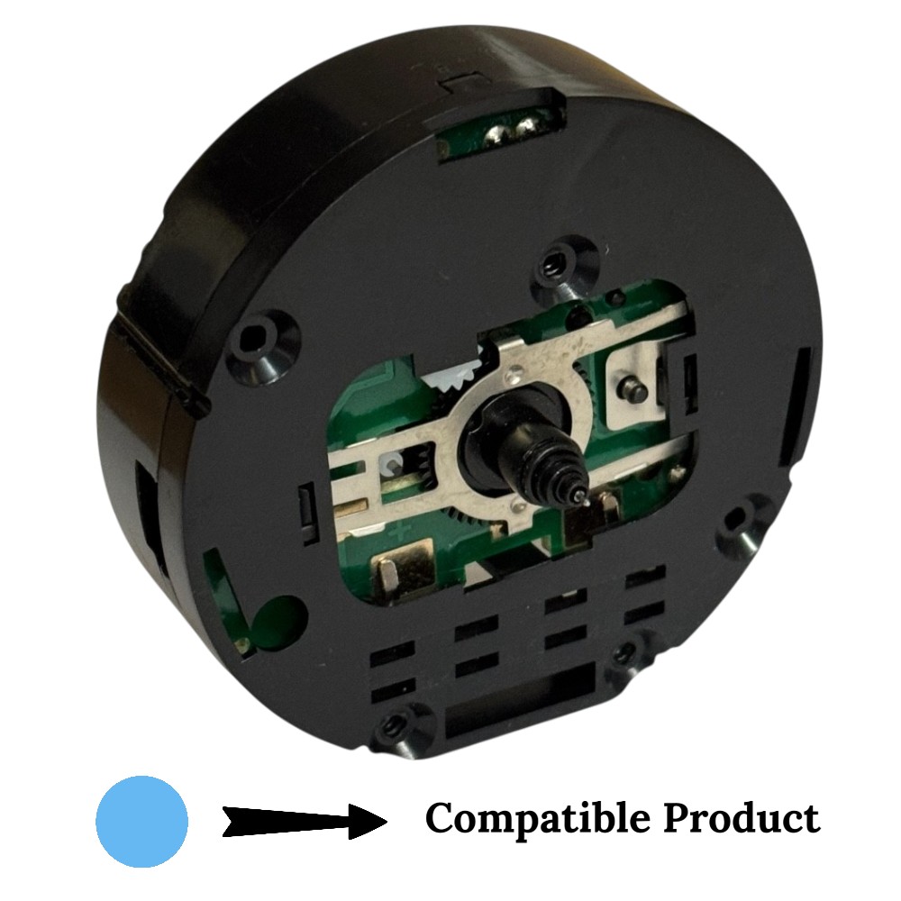 German Round NEF Quartz Alarm Carriage Clock Movement 9.8mm Shaft