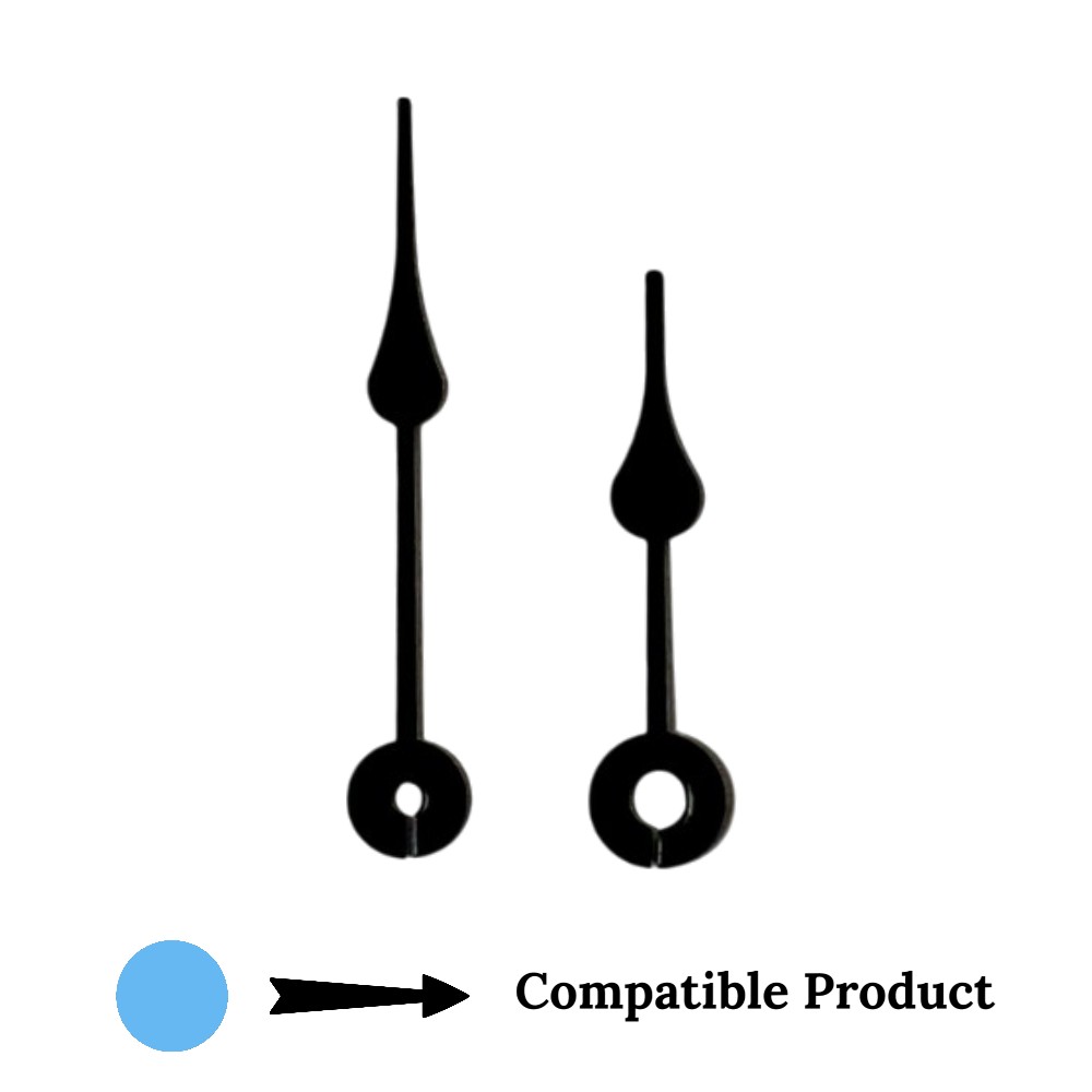 German Quartz Carriage Clock Micro Shaft Black Metal Clock Hands - 40mm