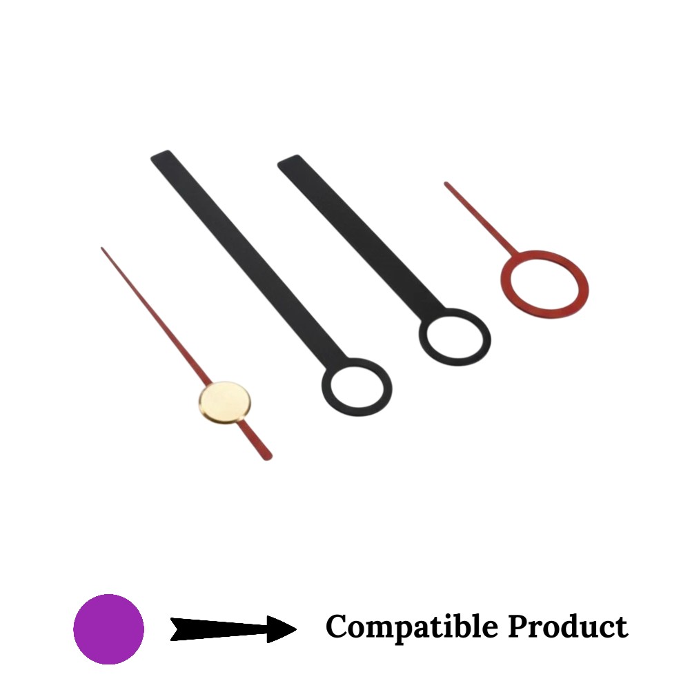 12888 Alarm Clock Hands - 24mm Black Metal