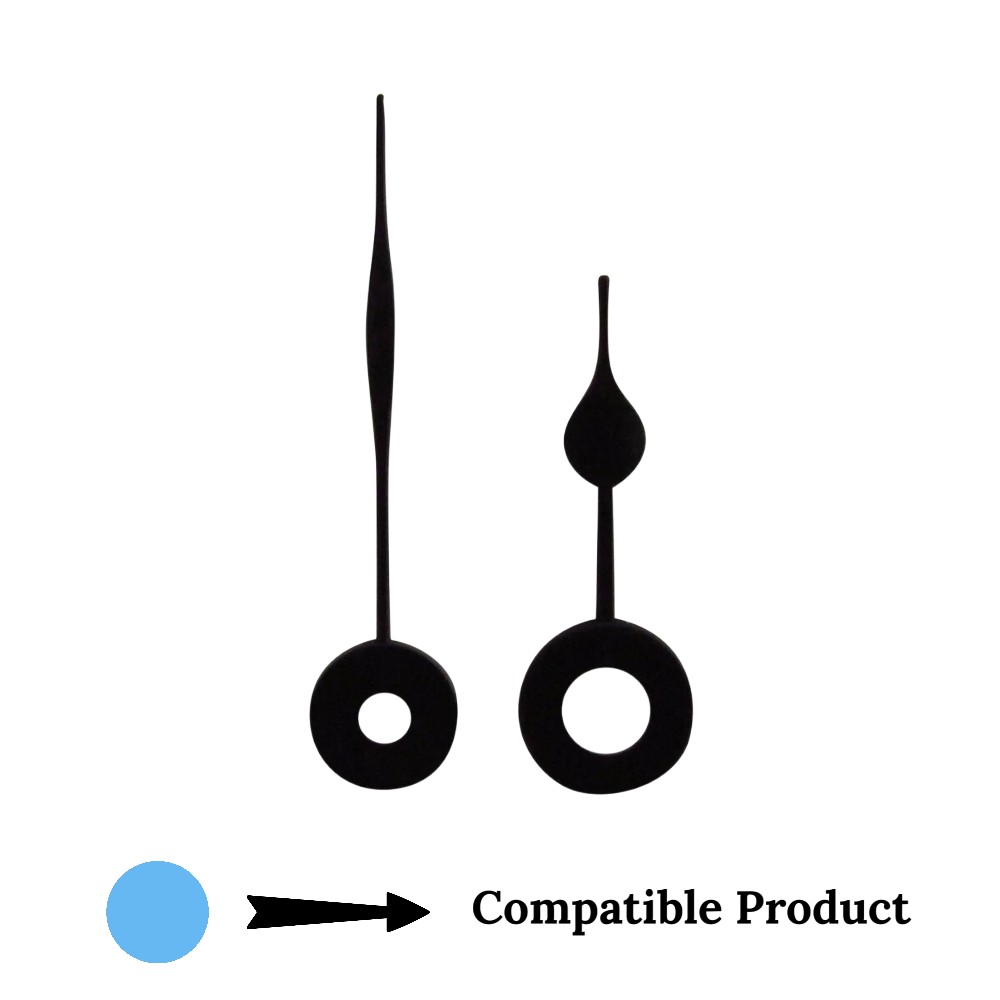 German Quartz Carriage Clock Micro Shaft Black Metal Clock Hands - 29mm