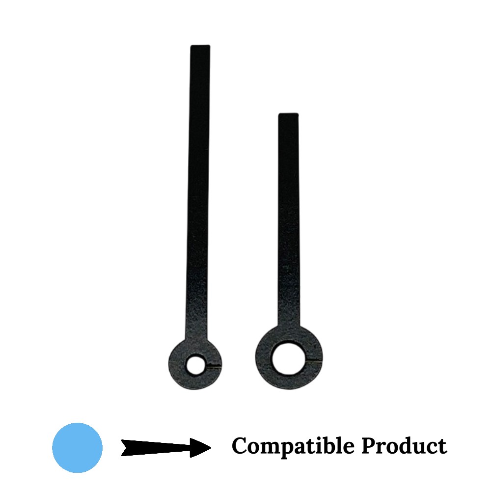 German Quartz Carriage Clock Micro Shaft Black Metal Clock Hands - 39mm